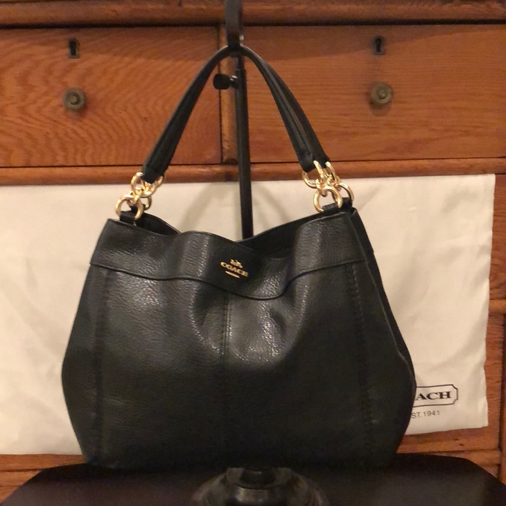 Coach Small Lexy Pebbled Leather Shoulder Bag